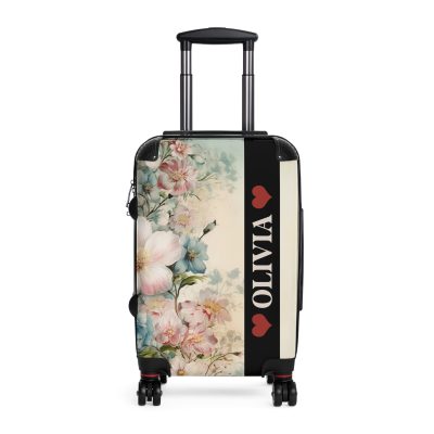 Custom Pastel Floral Suitcase - A unique way to express your travel style with personalized pastel florals.