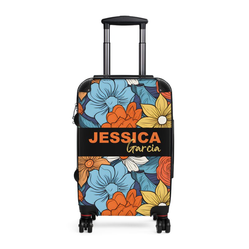 Custom Retro Floral Suitcase - Craft a personalized travel companion with unique retro floral designs reflecting your style and wanderlust.