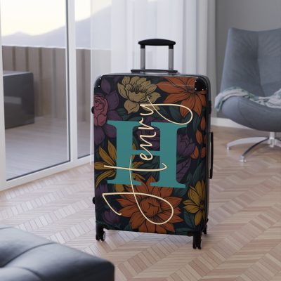 Custom Retro Floral Suitcase - Craft a personalized travel companion with unique retro floral designs reflecting your style and wanderlust.