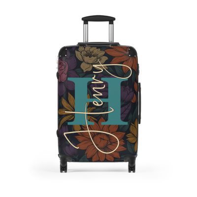 Custom Retro Floral Suitcase - Craft a personalized travel companion with unique retro floral designs reflecting your style and wanderlust.