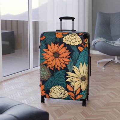 Retro Groovy Suitcase - A vibrant suitcase inspired by the retro era, a statement of free-spirited style and energy.