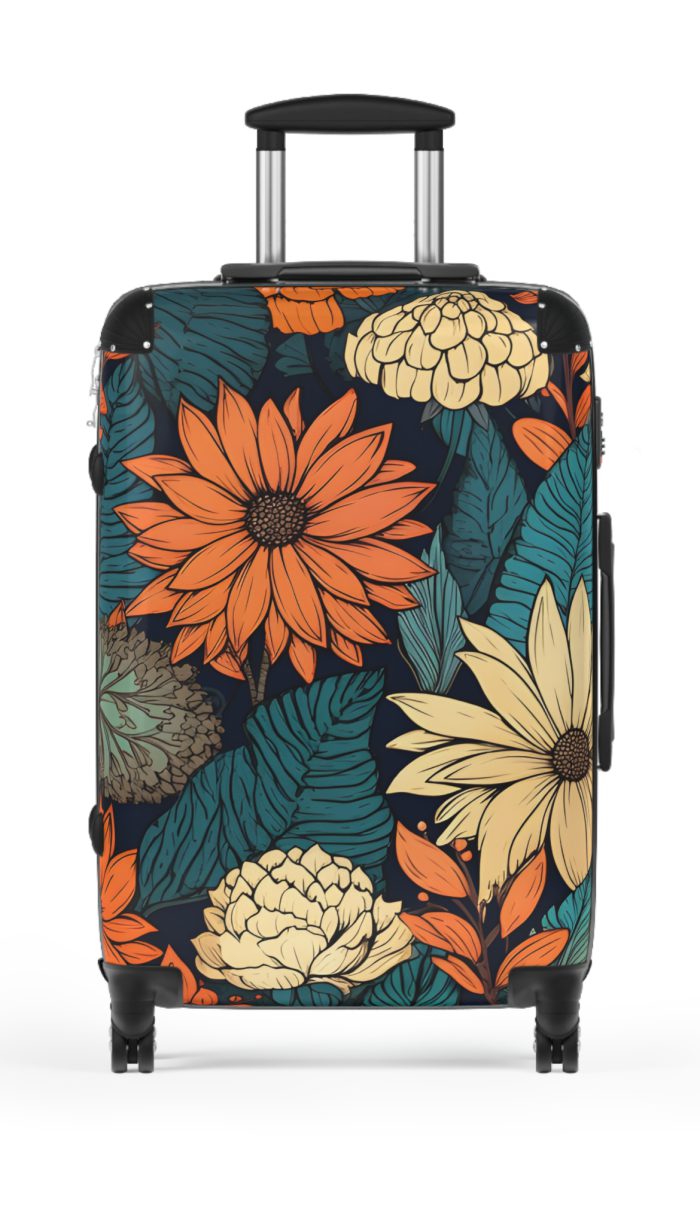 Retro Groovy Suitcase - A vibrant suitcase inspired by the retro era, a statement of free-spirited style and energy.