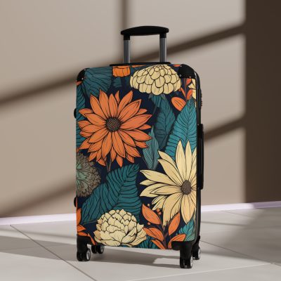 Retro Groovy Suitcase - A vibrant suitcase inspired by the retro era, a statement of free-spirited style and energy.