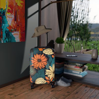 Retro Groovy Suitcase - A vibrant suitcase inspired by the retro era, a statement of free-spirited style and energy.