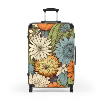 Retro Groovy Suitcase - A vibrant suitcase inspired by the retro era, a statement of free-spirited style and energy.