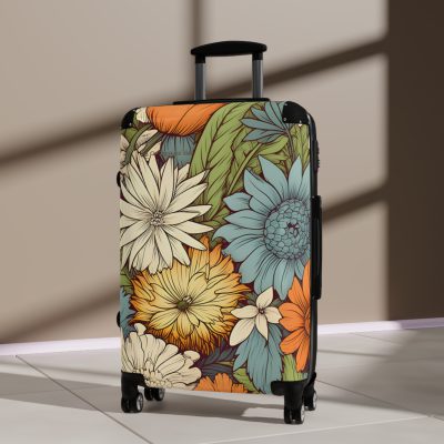 Retro Groovy Suitcase - A vibrant suitcase inspired by the retro era, a statement of free-spirited style and energy.