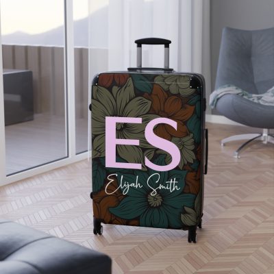 Custom Retro Floral Suitcase - Craft a personalized travel companion with unique retro floral designs reflecting your style and wanderlust.