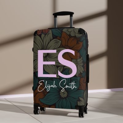 Custom Retro Floral Suitcase - Craft a personalized travel companion with unique retro floral designs reflecting your style and wanderlust.