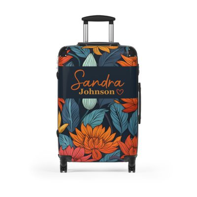 Custom Retro Floral Suitcase - Craft a personalized travel companion with unique retro floral designs reflecting your style and wanderlust.