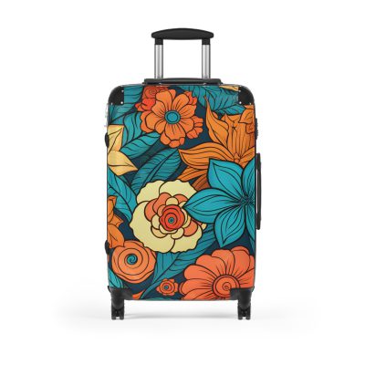 Retro Groovy Suitcase - A vibrant suitcase inspired by the retro era, a statement of free-spirited style and energy.