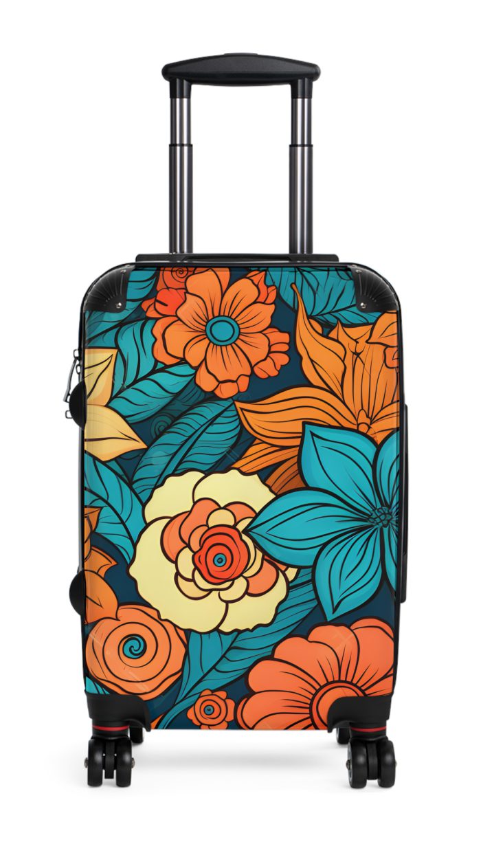 Retro Groovy Suitcase - A vibrant suitcase inspired by the retro era, a statement of free-spirited style and energy.