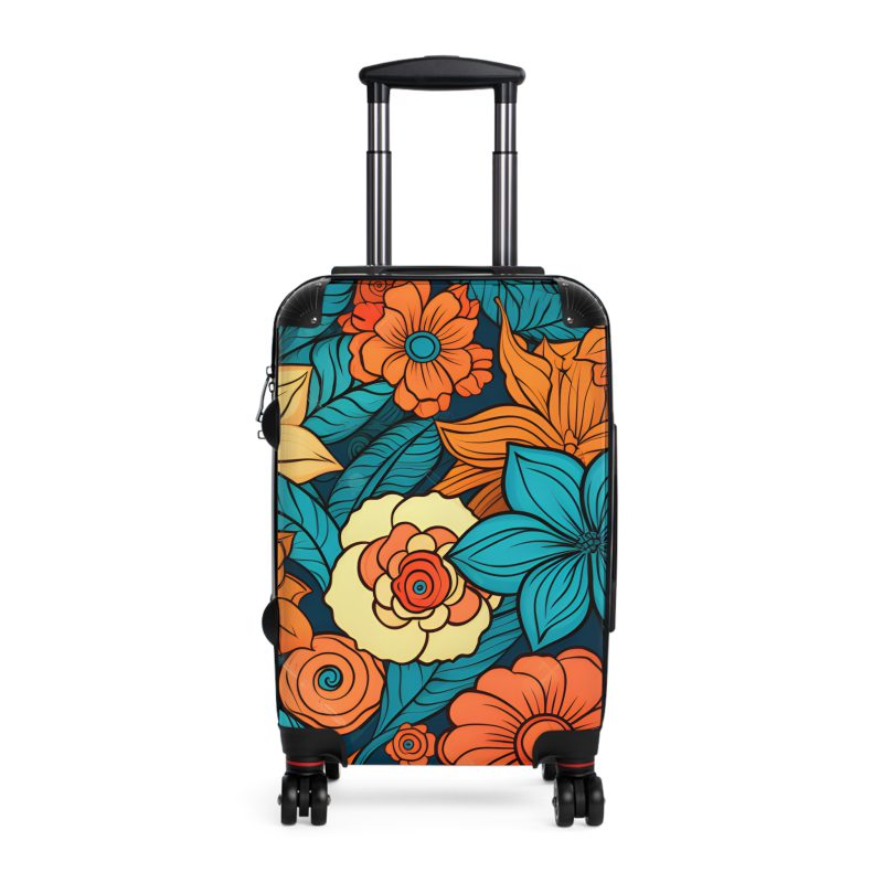 Retro Groovy Suitcase - A vibrant suitcase inspired by the retro era, a statement of free-spirited style and energy.