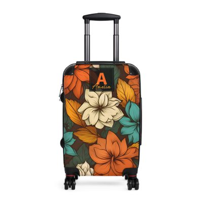 Custom Retro Floral Suitcase - Craft a personalized travel companion with unique retro floral designs reflecting your style and wanderlust.