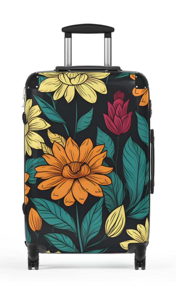 Retro Groovy Suitcase - A vibrant suitcase inspired by the retro era, a statement of free-spirited style and energy.