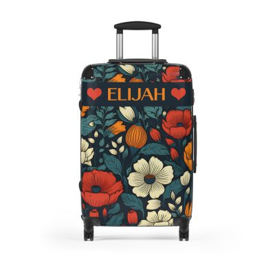 Custom Retro Floral Suitcase - Craft a personalized travel companion with unique retro floral designs reflecting your style and wanderlust.