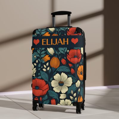 Custom Retro Floral Suitcase - Craft a personalized travel companion with unique retro floral designs reflecting your style and wanderlust.