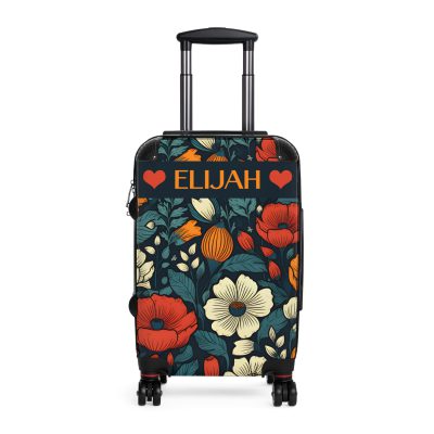 Custom Retro Floral Suitcase - Craft a personalized travel companion with unique retro floral designs reflecting your style and wanderlust.