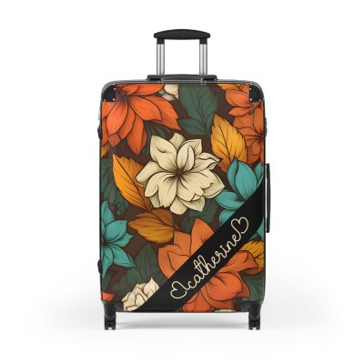 Custom Retro Floral Suitcase - Craft a personalized travel companion with unique retro floral designs reflecting your style and wanderlust.