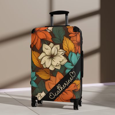 Custom Retro Floral Suitcase - Craft a personalized travel companion with unique retro floral designs reflecting your style and wanderlust.