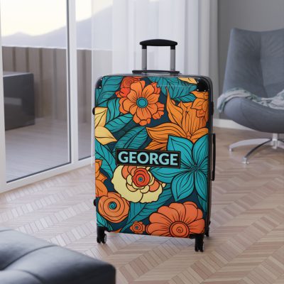 Custom Retro Floral Suitcase - Craft a personalized travel companion with unique retro floral designs reflecting your style and wanderlust.