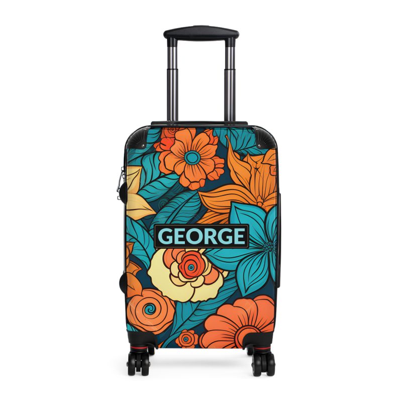 Custom Retro Floral Suitcase - Craft a personalized travel companion with unique retro floral designs reflecting your style and wanderlust.