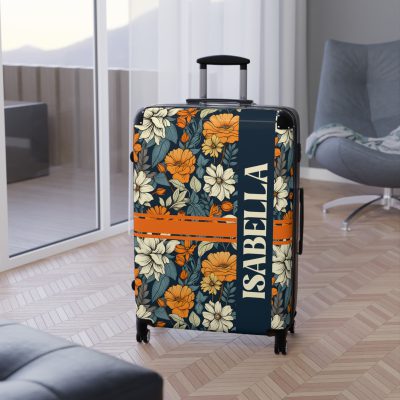 Custom Retro Floral Suitcase - Craft a personalized travel companion with unique retro floral designs reflecting your style and wanderlust.