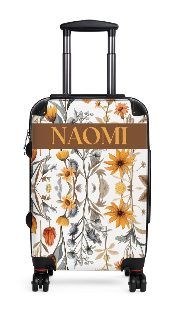 Custom Boho Floral Suitcase - Personalized travel elegance with unique Boho floral patterns.