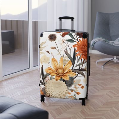 Boho Floral Suitcase - A stylish travel companion with vibrant bohemian floral design.