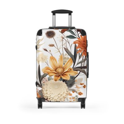 Boho Floral Suitcase - A stylish travel companion with vibrant bohemian floral design.