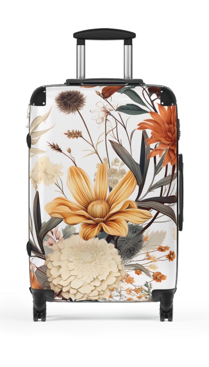 Boho Floral Suitcase - A stylish travel companion with vibrant bohemian floral design.