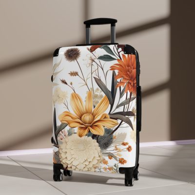 Boho Floral Suitcase - A stylish travel companion with vibrant bohemian floral design.