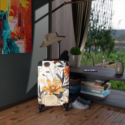 Boho Floral Suitcase - A stylish travel companion with vibrant bohemian floral design.