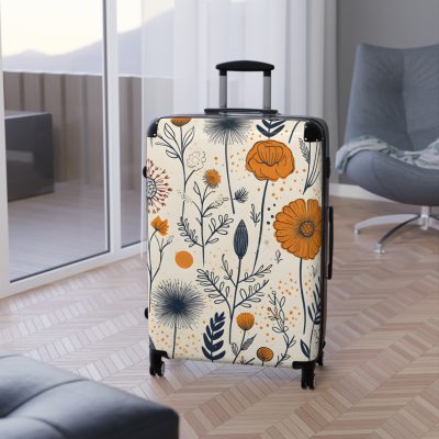 Boho Floral Suitcase - A stylish travel companion with vibrant bohemian floral design.