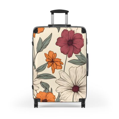 Boho Floral Suitcase - A stylish travel companion with vibrant bohemian floral design.