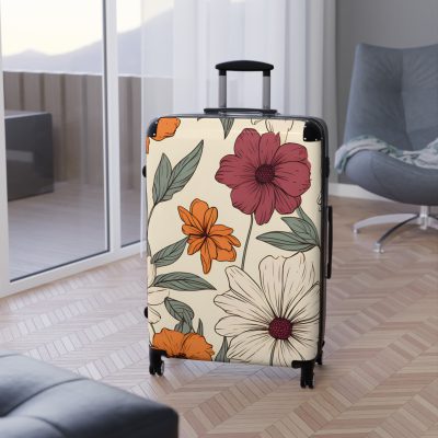 Boho Floral Suitcase - A stylish travel companion with vibrant bohemian floral design.