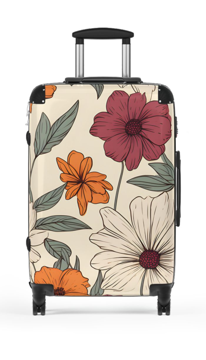 Boho Floral Suitcase - A stylish travel companion with vibrant bohemian floral design.