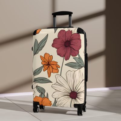 Boho Floral Suitcase - A stylish travel companion with vibrant bohemian floral design.