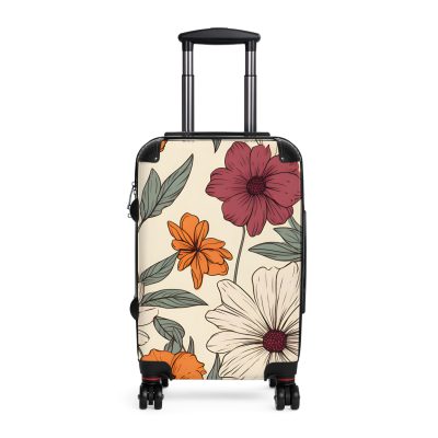 Boho Floral Suitcase - A stylish travel companion with vibrant bohemian floral design.