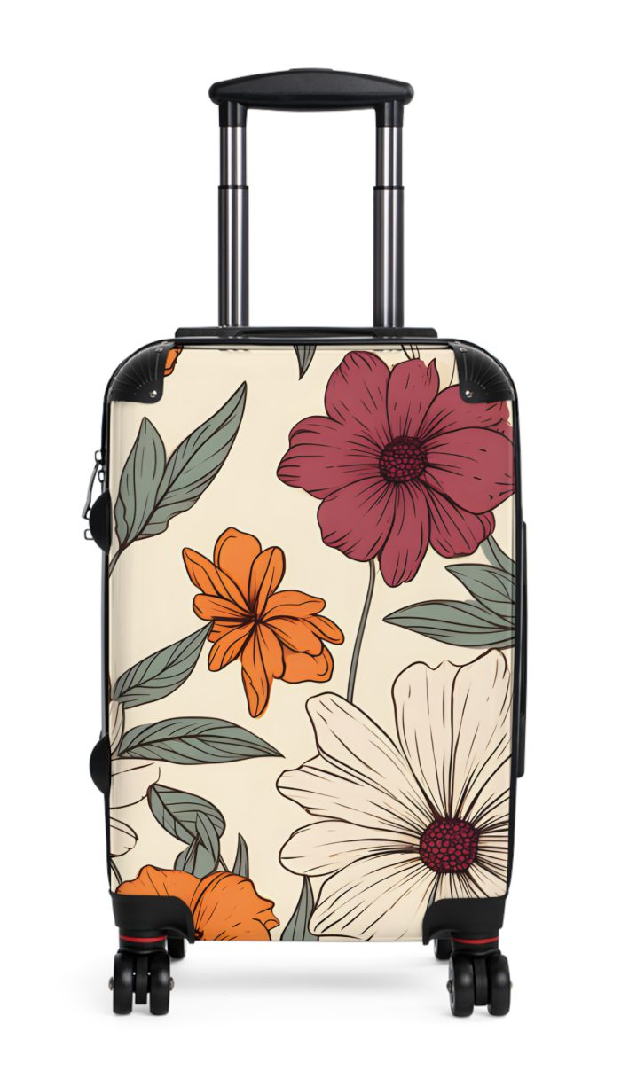 Boho Floral Suitcase - A stylish travel companion with vibrant bohemian floral design.