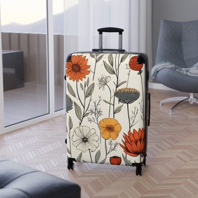 Boho Floral Suitcase - A stylish travel companion with vibrant bohemian floral design.