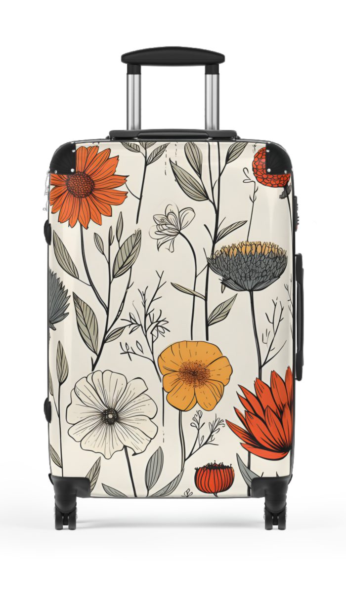 Boho Floral Suitcase - A stylish travel companion with vibrant bohemian floral design.