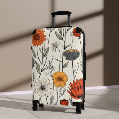 Boho Floral Suitcase - A stylish travel companion with vibrant bohemian floral design.