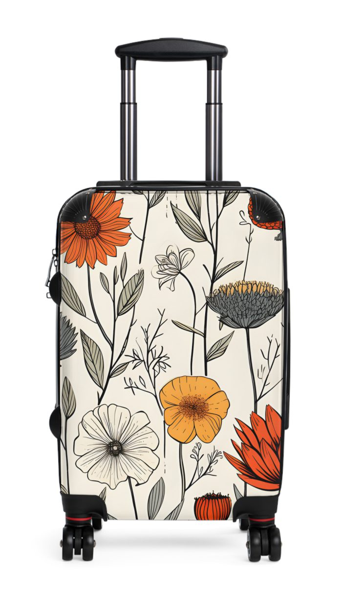 Boho Floral Suitcase - A stylish travel companion with vibrant bohemian floral design.