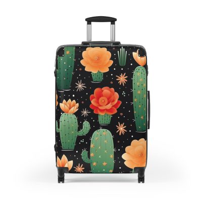 Cactus Floral Suitcase - A stylish travel companion adorned with a captivating cactus floral pattern.