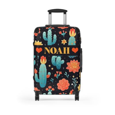 Custom Cactus Floral Suitcase - A unique travel statement adorned with your personalized cactus floral pattern.