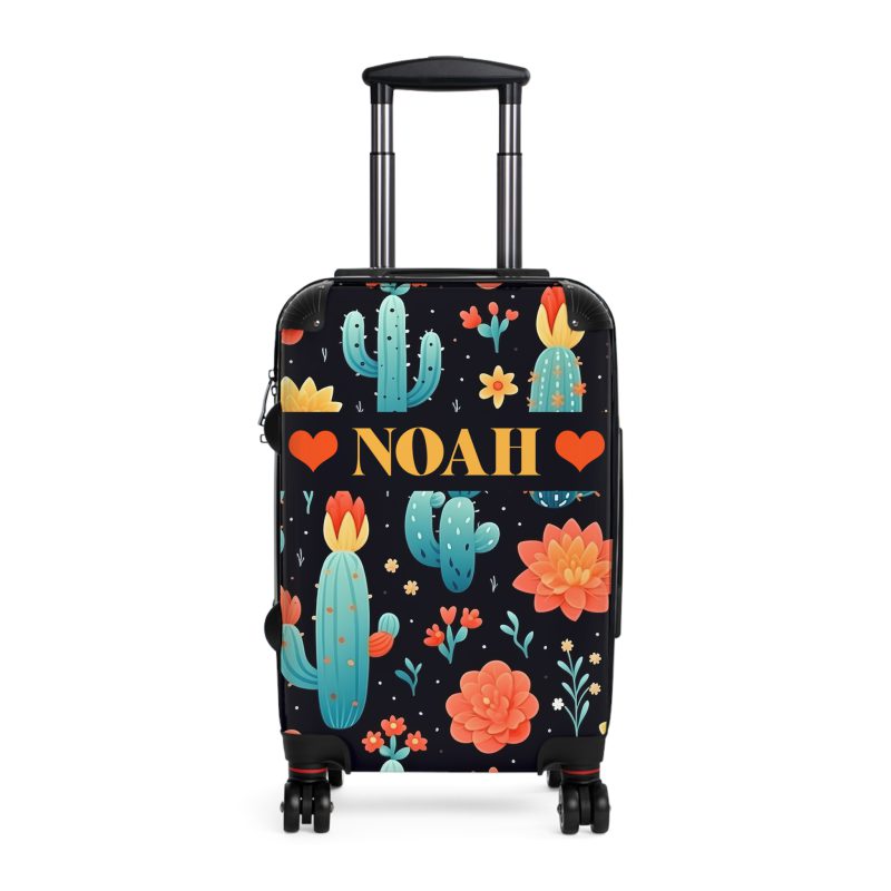 Custom Cactus Floral Suitcase - A unique travel statement adorned with your personalized cactus floral pattern.