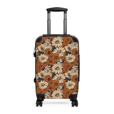 Retro Daisy Suitcase - Vintage-inspired luggage featuring daisy motifs for a touch of timeless elegance.