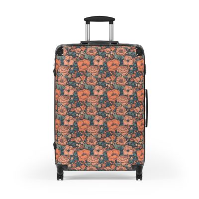 Boho Floral Suitcase - A stylish travel companion with vibrant bohemian floral design.