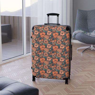 Boho Floral Suitcase - A stylish travel companion with vibrant bohemian floral design.