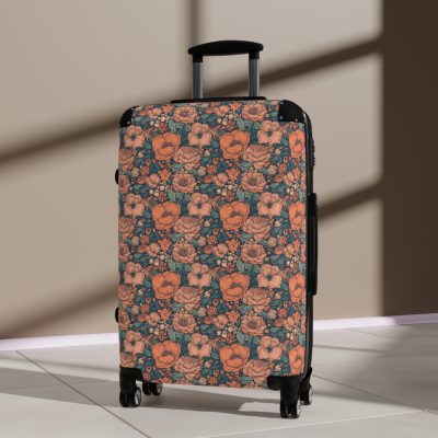 Boho Floral Suitcase - A stylish travel companion with vibrant bohemian floral design.